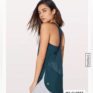Lululemon Twist Around 2 In 1 Built In Bra Tank Top, Color: Jade Size: 10